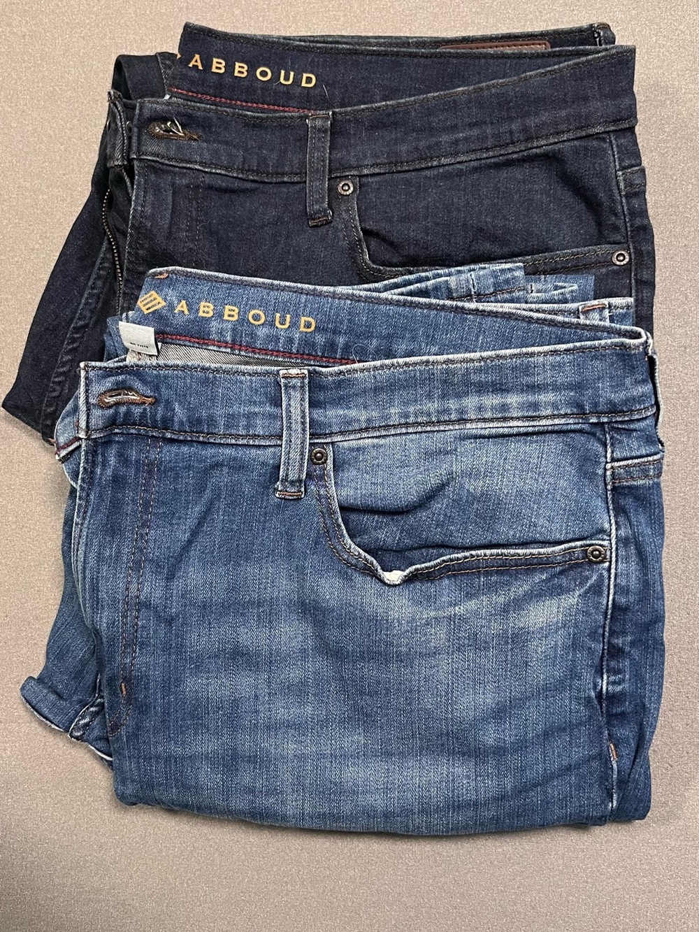 (2) 38x32 Joseph Abboud Dark & Light wash Flat-Front Denim Jeans